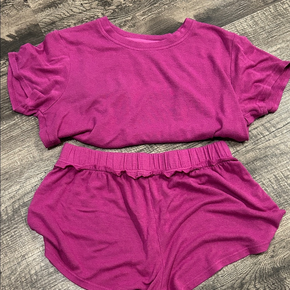 UGG Magenta Short Sleeve & Shorts Set